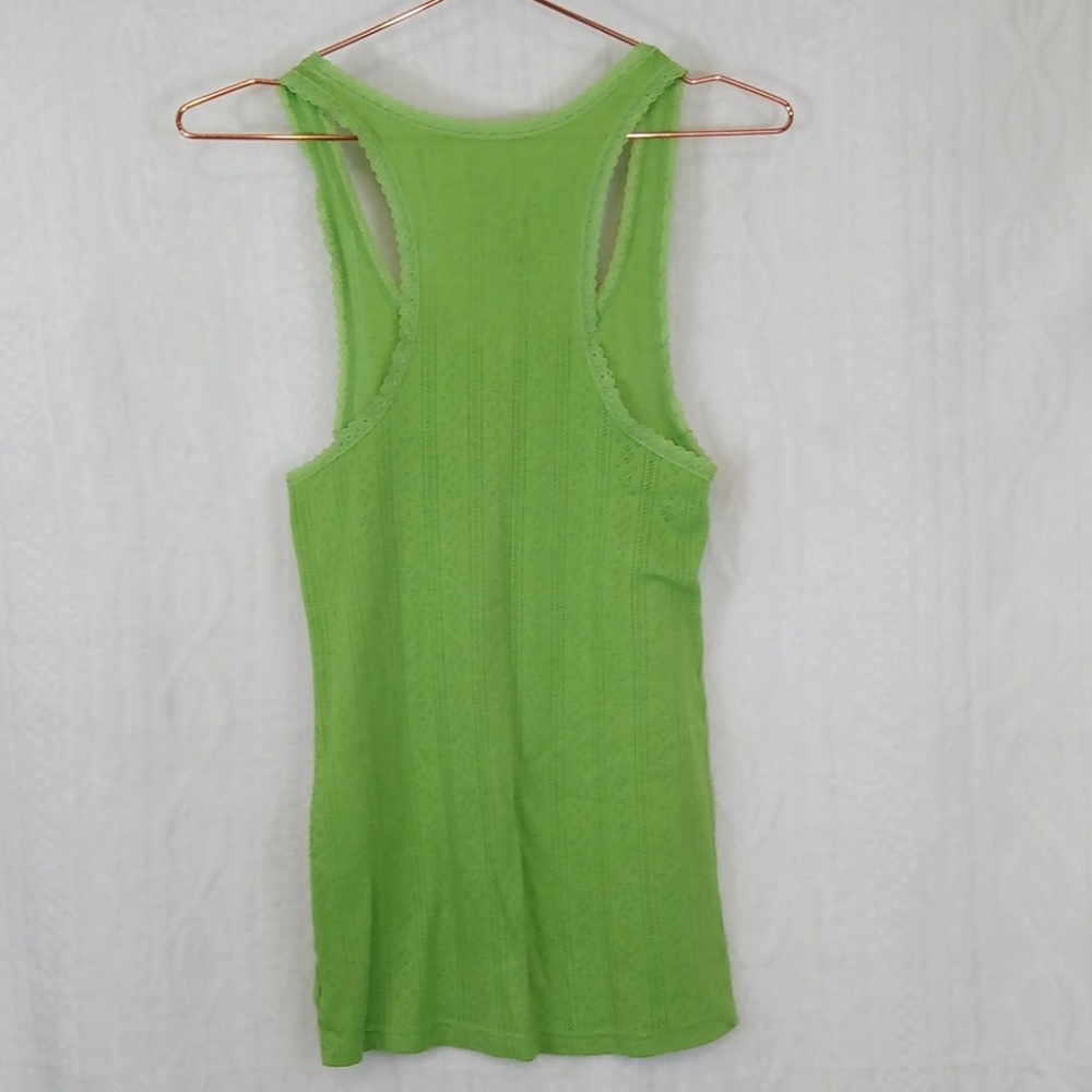 Pink Victoria's Secret Green Lacey Racerback Tank Top - Picture 5 of 5